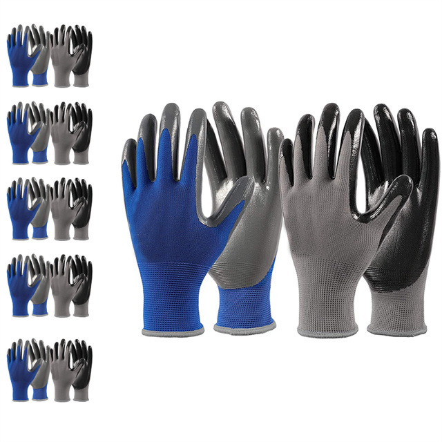 Polyester Work Gloves With Nitrile Coating